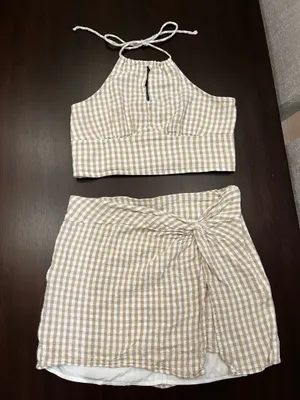 Hollister Set Two-Piece Skirt Gingham Top thumbnail 5
