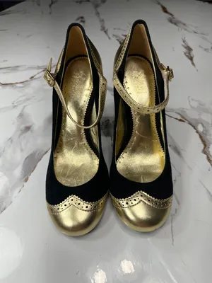 Coach Gold and Black Mary Jane Heels thumbnail 15