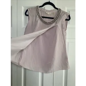Rebecca Taylor Embellished Silk Wrap Top Womens Size 0 Lavender Grey Sleeveless thumbnail 6