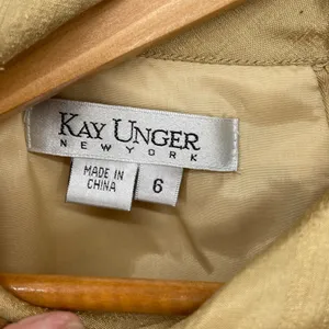 Kay Unger Raw Silk Embroidered Lace Style High‎ Neck Size 6 Cocktail Formal thumbnail 3