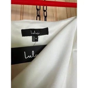 NWT Lulus Sheerly Sultry Ivory Organza Balloon Sleeve Two-Piece Jumpsuit Size M thumbnail 4