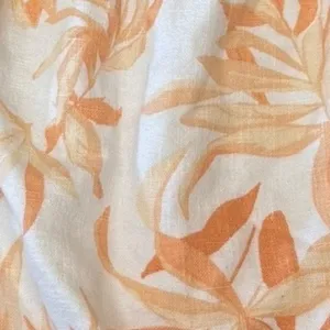 Abercrombie‎ & Fit Puff Sleeve Linen Crop Top Orange Cream Floral Preppy Cottage thumbnail 5