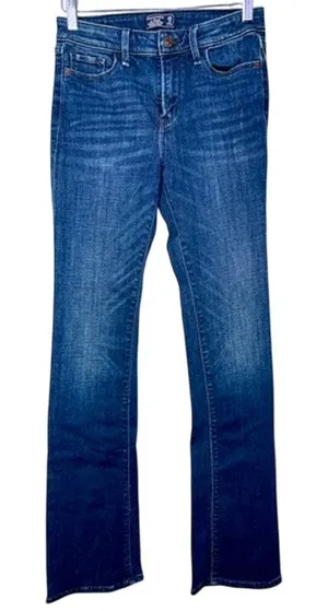 Abercrombie & Fitch Harper Low Rise Skinny Boot Cut Blue Denim Jeans Size 25 0 R thumbnail 1