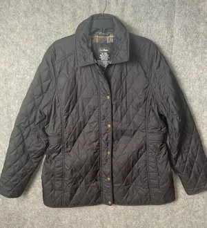 L.L.Bean Women's XL Reg Black Quilted Riding Jacket thumbnail 1