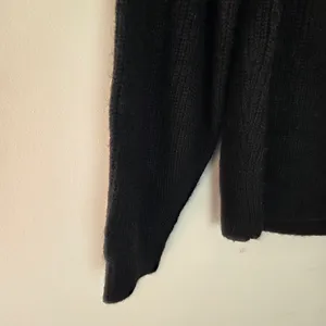 J. Crew Black Puff Sleeve Turtleneck Alpaca and Wool Blend Sweater thumbnail 5