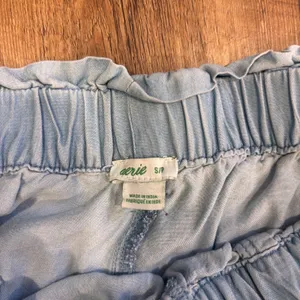Aerie Womens S Lyocell Paperbag Waist Blue Chambray Shorts Casual Summer Elastic thumbnail 4