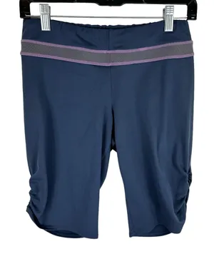 Title Nine Gray Stretchy‎ Elastic Waist Ruched Athletic Bike Shorts Size S thumbnail 1