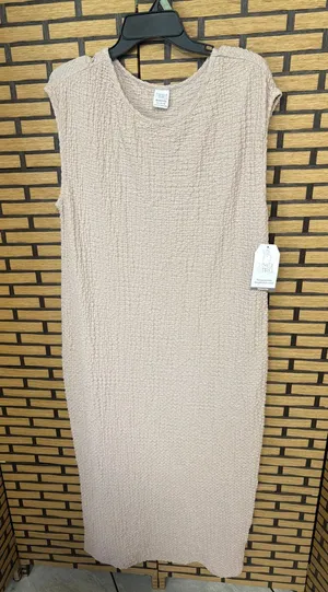 Time‎ And Tru Tan Textured Midi Dress Maternity Size XL thumbnail 1