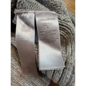 Zadig & Voltaire Alma Amour Grey Merino Wool Sequin Turtleneck Sweater Small thumbnail 7