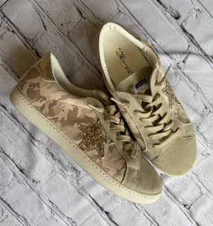 Vintage Havana Bianca Light Camo Multi Size 10 Cute Sneakers Gold Sparkle Star thumbnail 1