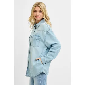 RISEN Western Yoke Style Relaxed Fit Denim Shirts -‎ Light - Small thumbnail 2