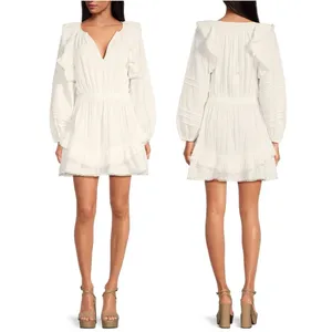 NWT Chelsea & Violet Amanda Cotton Ruffle Dress White Sz Large Boho Cottagecore thumbnail 4