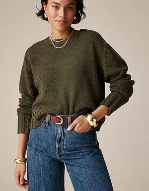 J.Crew Relaxed Crewneck Sweater Olive Green Size Medium thumbnail 1