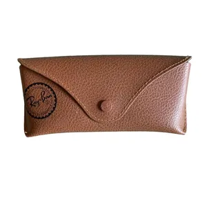 Ray-Ban Brown Soft Leather Pouch Case for Glasses with Snap Closure thumbnail 1