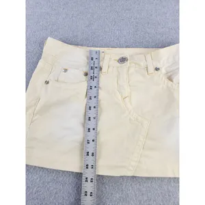 Vintage 90s y2k skirt Bebe‎ Butter Yellow mini micro rhinestone SZ 26 Waist 30" thumbnail 11