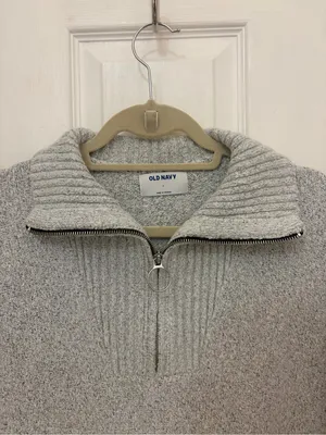 Old Navy Women’s Quarter Zip Sweater in Grey thumbnail 3