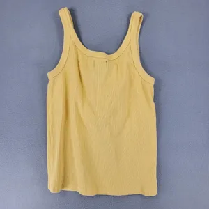 Abercrombie & Fitch Tank Top Women L Yellow Ribbed Cotton Scoop Neck Vintage Y2K thumbnail 4