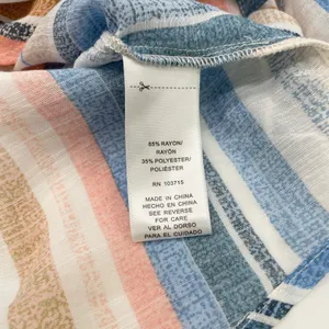 Beachy Striped Button‎ Front Shirt Women Medium Coastal Preppy Resort thumbnail 7