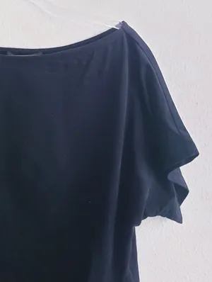 Cider Vertical Short Sleeve  Solid Blouse thumbnail 5