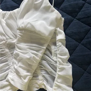 Princess Polly White Sheer Crop Top thumbnail 5