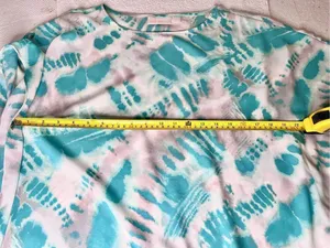 Belle By Kim Gravel Print Top Aqua Tie Dye Medium thumbnail 4