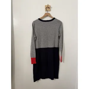 Boden Colorblock Knitted Sweater Dress Grey Navy Wool Cashmere Viscose Cotton 12 thumbnail 5