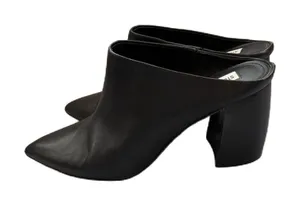 Steve Madden Barrie Addison Black Leather Mules Pointed Toe Size‎ 9 Chunky Heel thumbnail 1