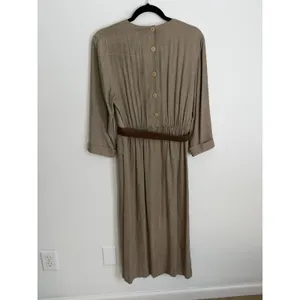 Vintage Hampton Dress Co. beige peplum work dress size 6 thumbnail 6