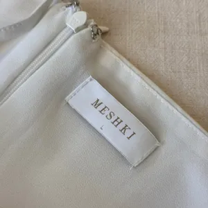 MESHKI‎ White Cowl Neck Lace Up Corset Midi Dress Side Slit Large thumbnail 10