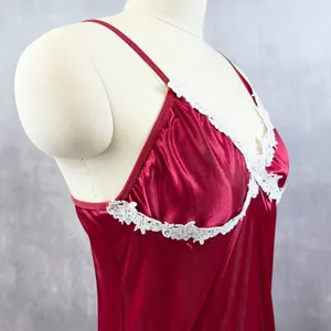 Y2K Babydoll Cami Tank Womens M/L Red Satin Fairy Whimsigoth‎ Retro Festival thumbnail 3