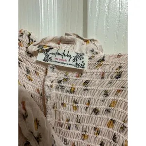 Intimately Free People Bella Smocked slip dress in‎ light pink floral size xs thumbnail 4