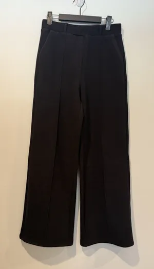 NEW OGL Pants Small Black Wide Leg Stretch Office Minimal Quiet Luxury Travel thumbnail 1