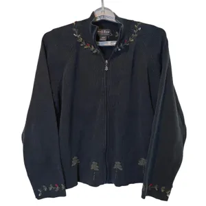 Woolrich Full Zip Sweater‎ Embroidered Christmas Mock Neck Knit Size Large thumbnail 1