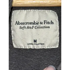 Abercrombie & Fitch Soft AF Gray Fleece Long Sleeve Henley V-Neck Sweater Size M thumbnail 3
