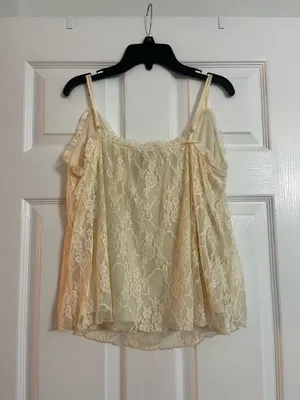 Cream Aqua Lace Cami thumbnail 2