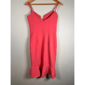 Bardot Kristen peplum Dress Women 6/S Pink Notched V-Neck Bodycon party thumbnail 4