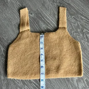 Everlane Crop Top Womens Extra Small Wool Blend Cozy Stretch Camel Brown thumbnail 7