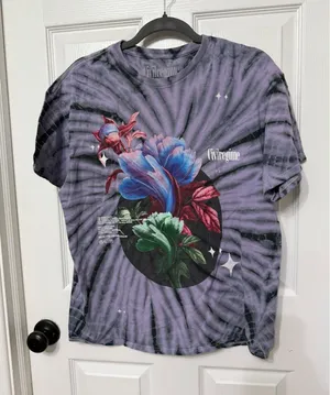 Civil Regime Purple Tie Dye Floral‎ Graphic T-Shirt Streetwear Mens Medium thumbnail 1