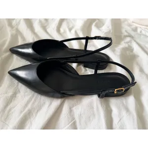 Everlane Italian Leather Pointed Slingback Flats Black Size 8.5 thumbnail 4