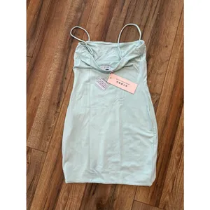 Oh Polly Boutique Mint Bodycon Mini Dress NWT | Spaghetti Strap Ruched Bust thumbnail 3