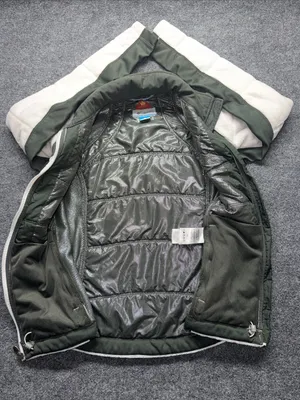 Columbia Off-White and Olive Green Omni-Heat Women's Puffer Fleece Jacket thumbnail 7