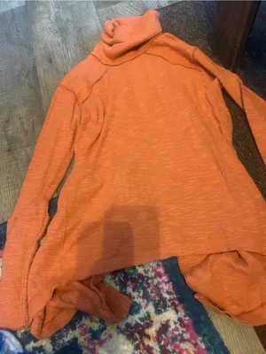 We the free Rust Orange Turtleneck split back thumbnail 4