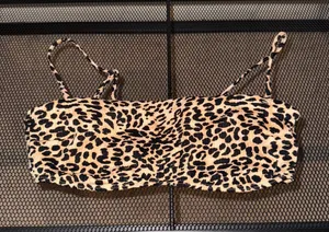 Hollister Leopard Print Bandeau Tank Top with Straps - Beige/Black thumbnail 1