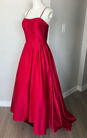 Betsy & Adam Red Fit & Flare Ballgown thumbnail 1