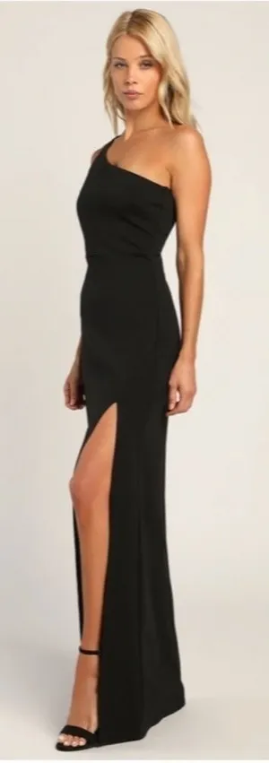 LULU's Sexy Prom Wedding Elegant Classic One Shoulder Mermaid Trumpet Ma… thumbnail 1