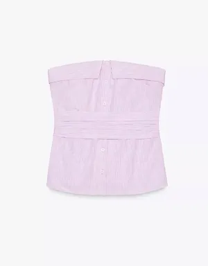 Strapless Striped ZARA Top thumbnail 2