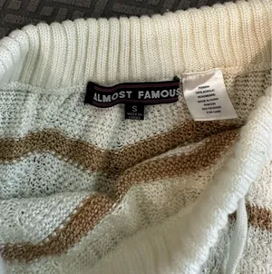 Almost Famous white and beige striped knit set thumbnail 2