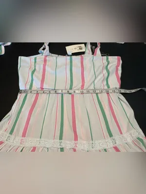 crown & ivy Pastel Striped Sleeveless Tiered Maxi Dress size XL NWT thumbnail 10