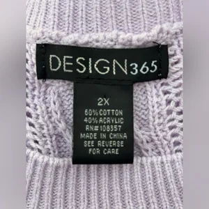 Design 365 Lilac purple Cable Knit Women's Sweater 3/4 sleeves 2X thumbnail 6