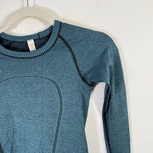 Lululemon Swiftly Tech Crew Long Sleeve Top Black Desert Teal Active Womens 2 thumbnail 3